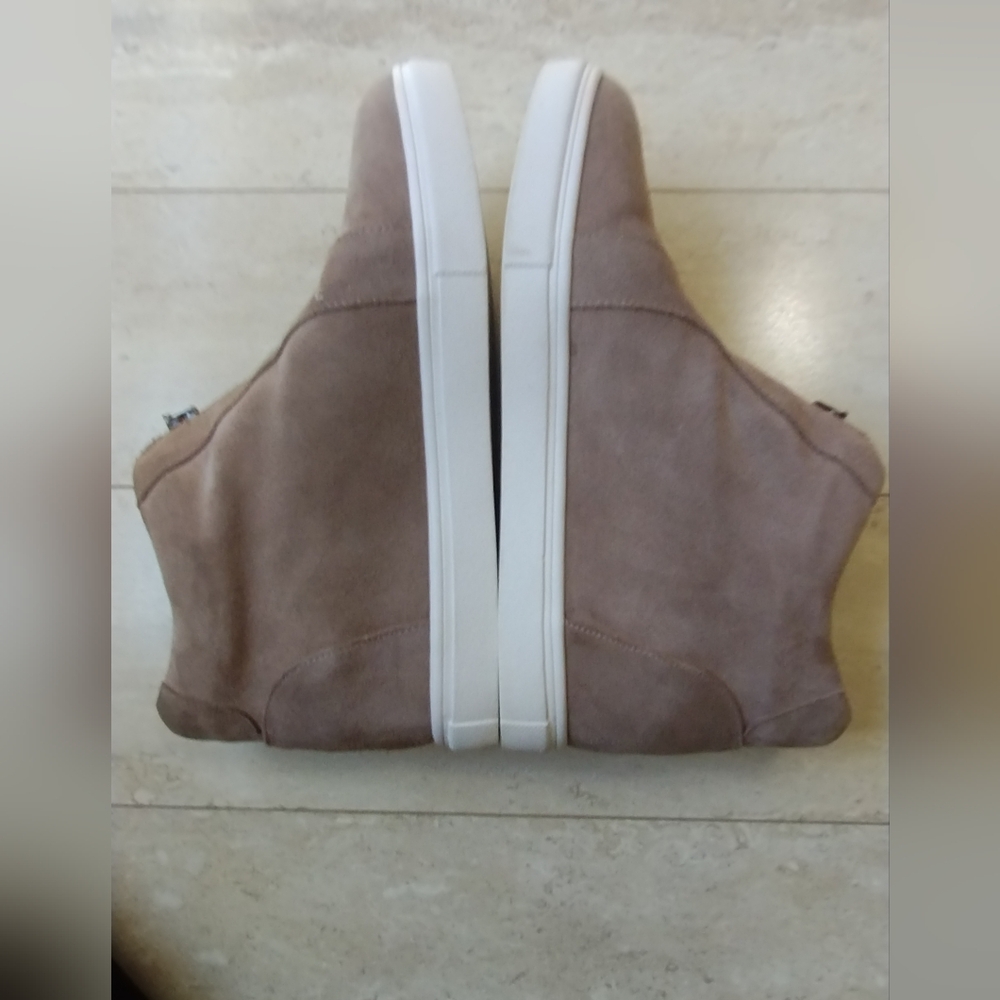 Blondo Glenda suede wedge sneakers shoes zip up taupe size 7.5 - Picture 10 of 13